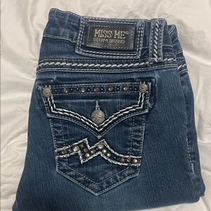 Miss Me Blue Jeans with Silver Accents